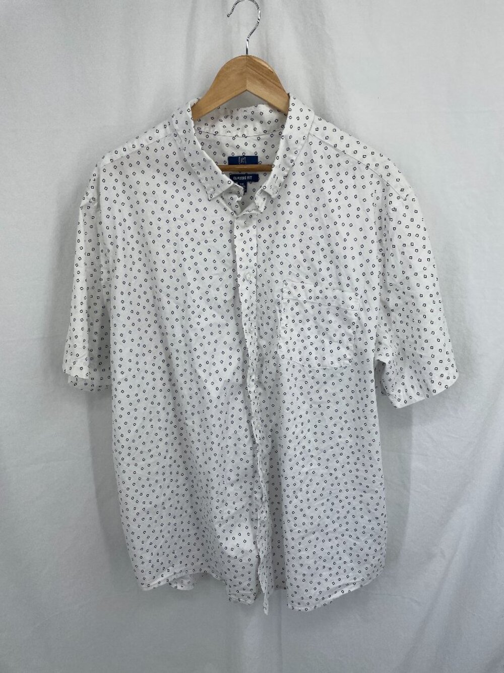 George Plus White Short Sleeve Button Front Shirt